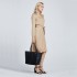 LG1961 - Miss Lulu Leather Look Tassel Tote Bag - Black